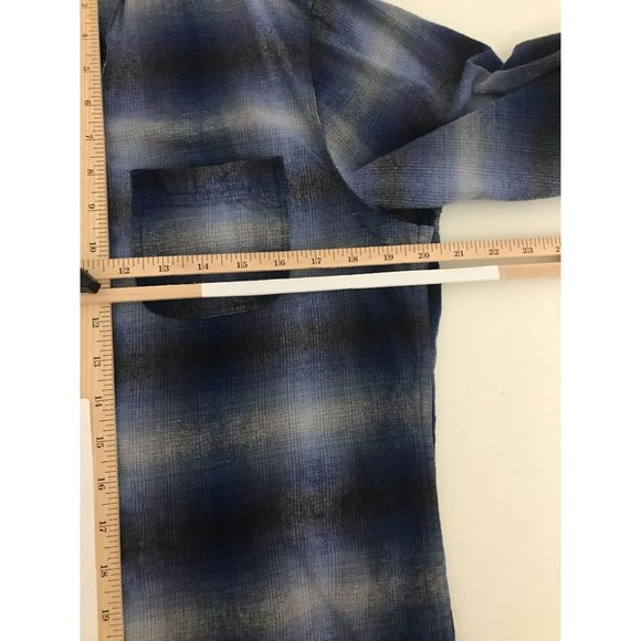 MBX Mens L Blue Slim Fit Plaid Shirt *11 - Picture 2 of 6